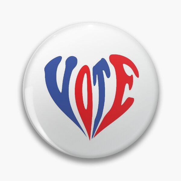 Item preview, Face Mask Vote Heart Shaped Red and Blue designed and sold by TeeZazzle.
