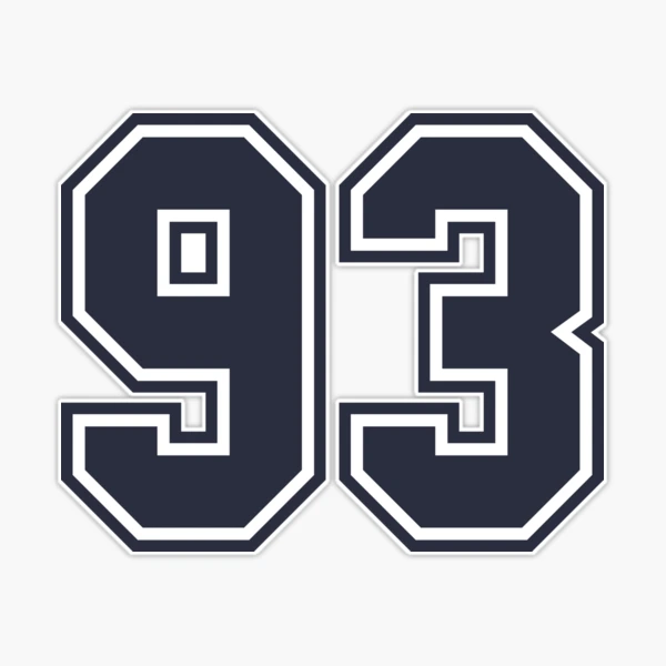 93 Sports Number Ninety-Three | Sticker