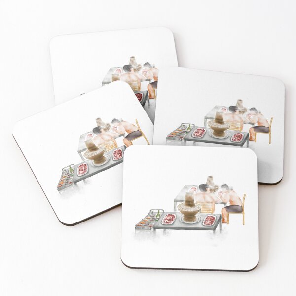 Item preview, Watercolor Illustration of Chinese Cuisine - Mongolian Lamb Hotpot | 铜锅涮羊肉 designed and sold by iswenyi.