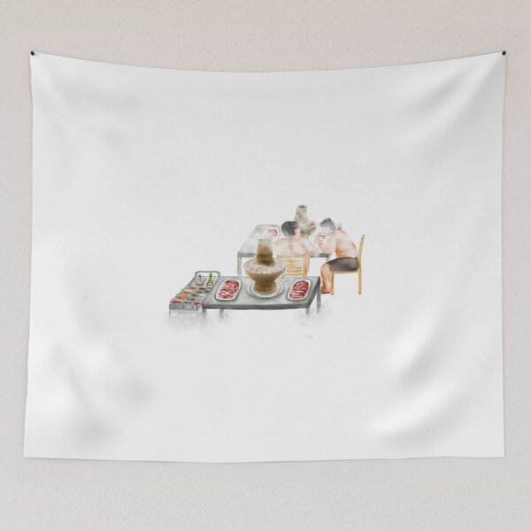 Item preview, Watercolor Illustration of Chinese Cuisine - Mongolian Lamb Hotpot | 铜锅涮羊肉 designed and sold by iswenyi.