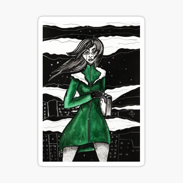  Girl with a book Sticker