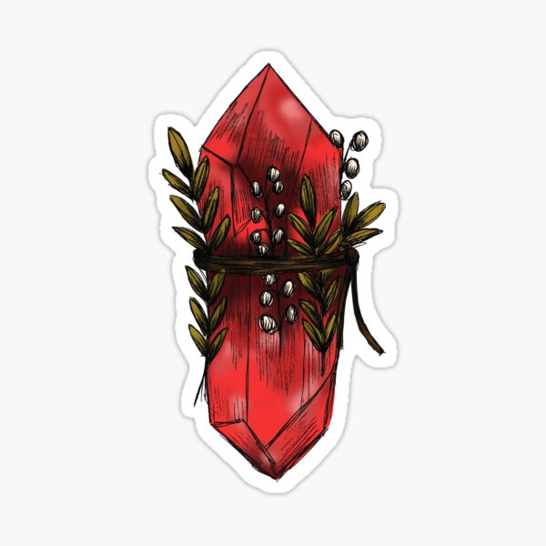 Red Witchy Crystals - Repeating Pattern Sticker