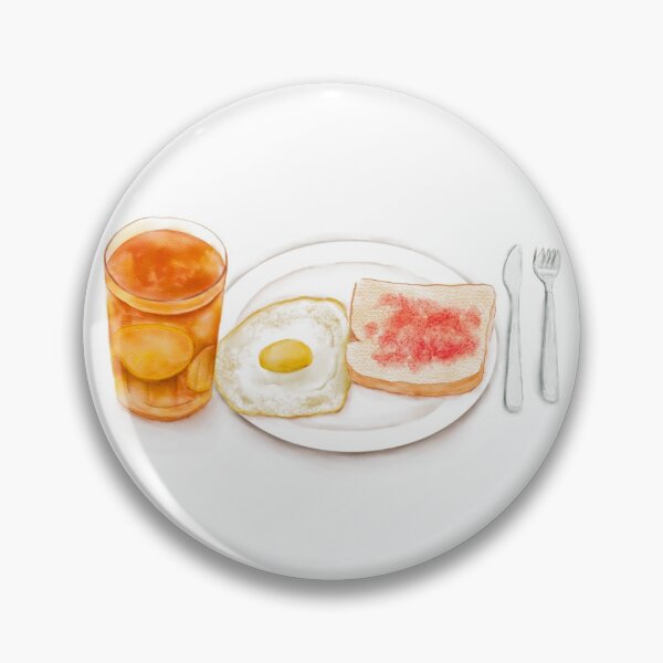 Item preview, Watercolor Illustration of Western Breakfast - Fried Egg Toast Served with Lemon Red Tea designed and sold by iswenyi.