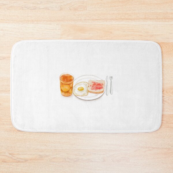 Item preview, Watercolor Illustration of Western Breakfast - Fried Egg Toast Served with Lemon Red Tea designed and sold by iswenyi.