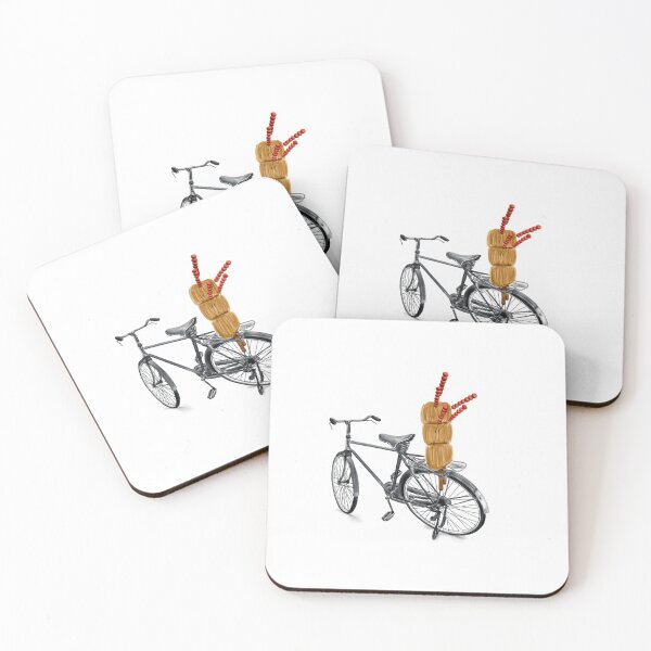 Item preview, Watercolor Illustration of Traditional Chinese Snack - Candy Tanghulu on Bicycle | 冰糖葫芦 designed and sold by iswenyi.