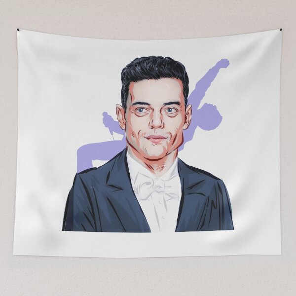 Item preview, Rami Malek - An illustration by Paul Cemmick designed and sold by TIGERDAVER.