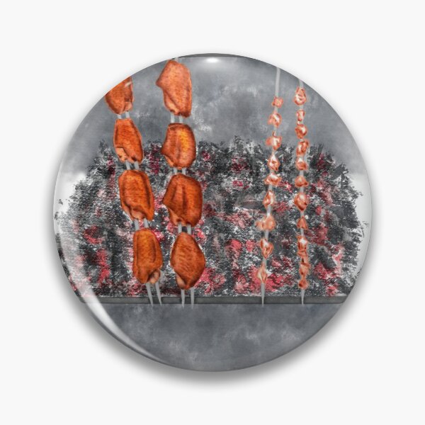 Item preview, Watercolor Illustration of Street Food - Charcoal Grilled chicken wings and cartilage	 designed and sold by iswenyi.