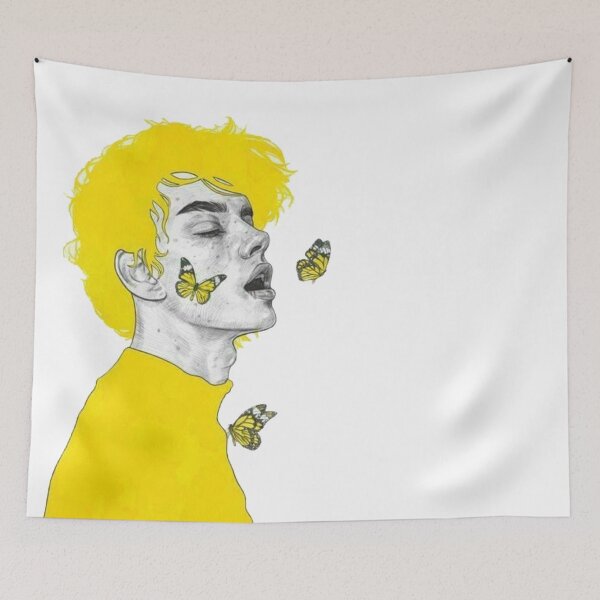 Item preview, Yellow Haired Boy With Butterflies designed and sold by fudgecream.