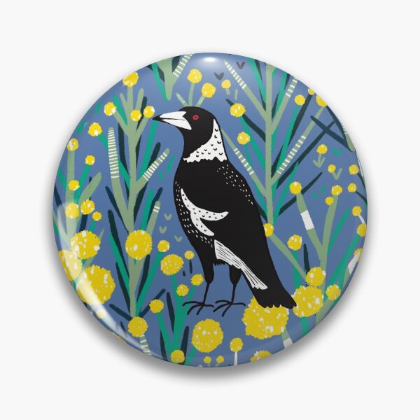Item preview, Australian Magpie in wattle garden designed and sold by Cyapdesigns.