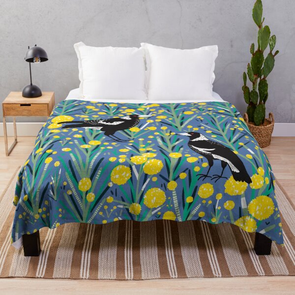 Item preview, Australian Magpie in wattle garden designed and sold by Cyapdesigns.