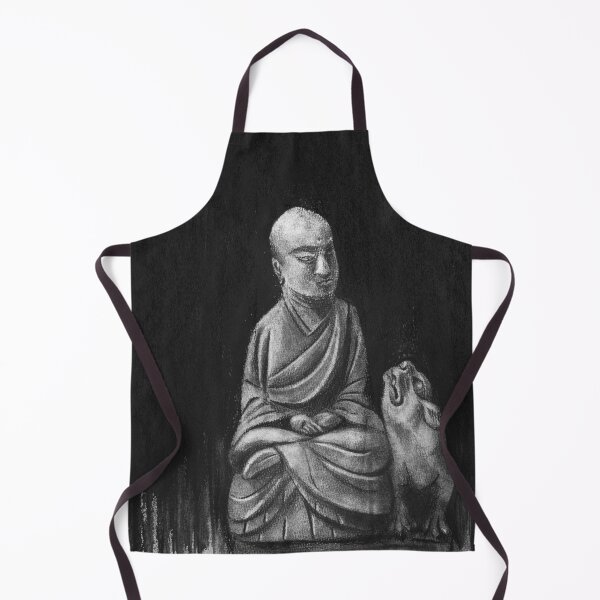 Item preview, Charcoal drawing - A little monk and his beast under the moonlight designed and sold by iswenyi.