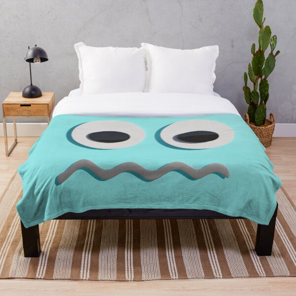 Item preview, Squiggle face Cool Blue funny pop print designed and sold by Violetsodashop.
