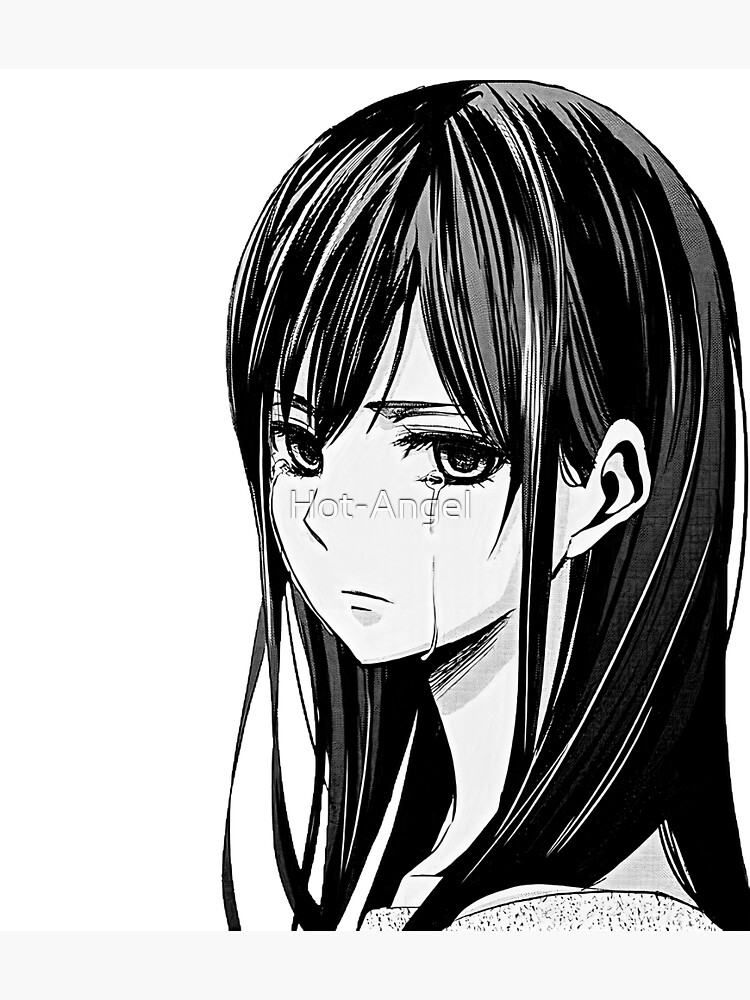 Beautiful And Sad Girl With Tears In Her Eyes Crying Girl Mei Aihara From Citrus Manga Pencil Drawing Anime Character White Variant Greeting Card By Hot Angel Redbubble