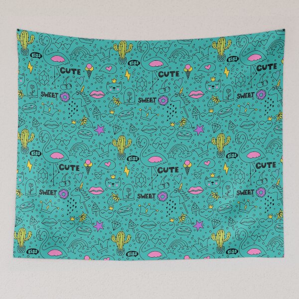 Item preview, cute colorful doodle hand drawing flamingo Unique Pattern designed and sold by ShirtzTonight.