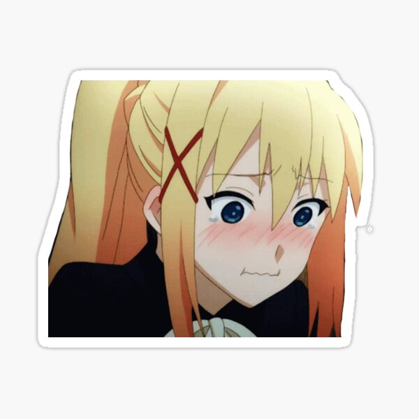 Konosuba Blonde Darkness Punish Me Senpai Hentai Anime  Sticker for Sale  by davidsykeser