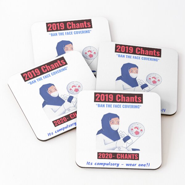 Aperçu de l'œuvre 2019 chante «BAN THE FACE COVERING» - 2020 chante «c'est obligatoire de porter un» créée et vendue par Got-Ya-Bak.