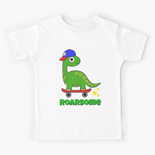 Cute Roarsome Dinosaur - Vector Graphics And Typography T-shirt