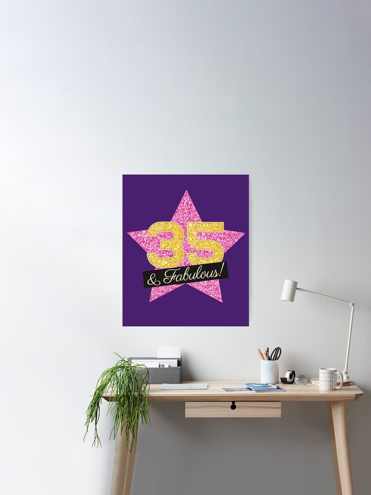 35th Birthday Gifts Women Fabulous - Pink Gold Poster for Sale by  betternotes