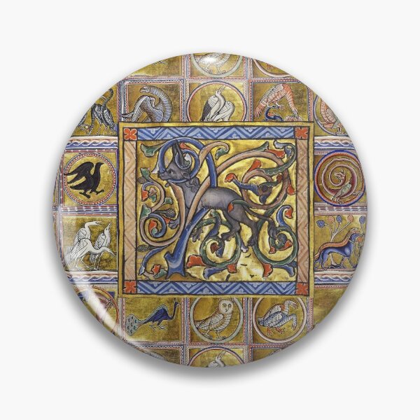 Item preview, MEDIEVAL BESTIARY,ANTELOP WITH HORNS, FANTASTIC ANIMALS IN GOLD RED BLUE COLORS designed and sold by BulganLumini.