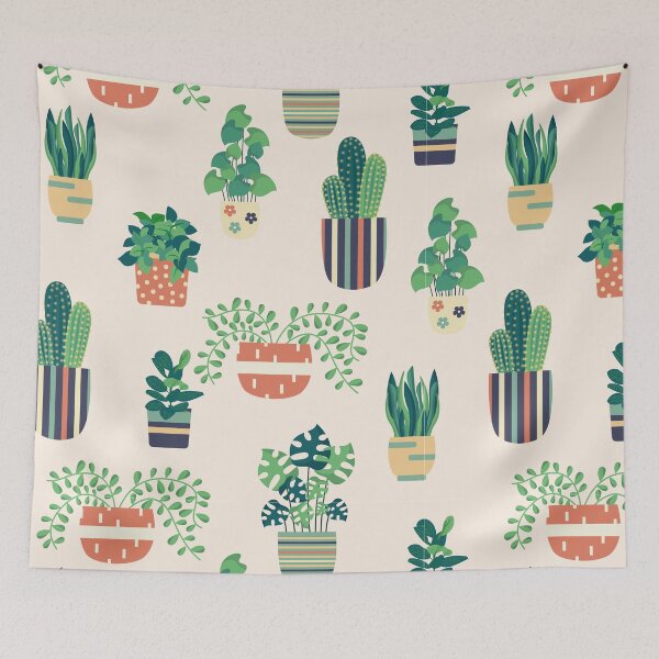 Item preview, Plants and flowers in colourful pots seamless pattern designed and sold by Ihavemalak.