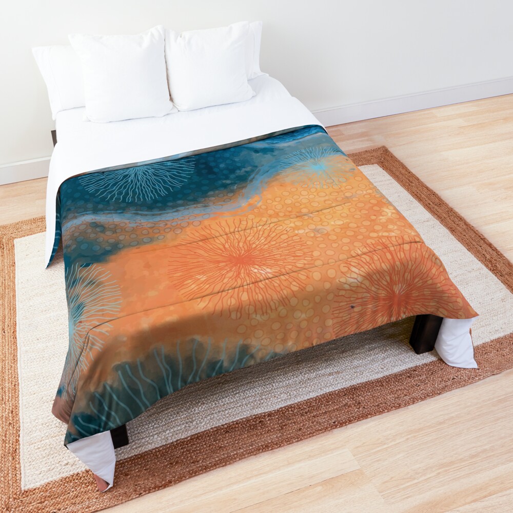 bunte Unterwasserwelt Tagesdecke