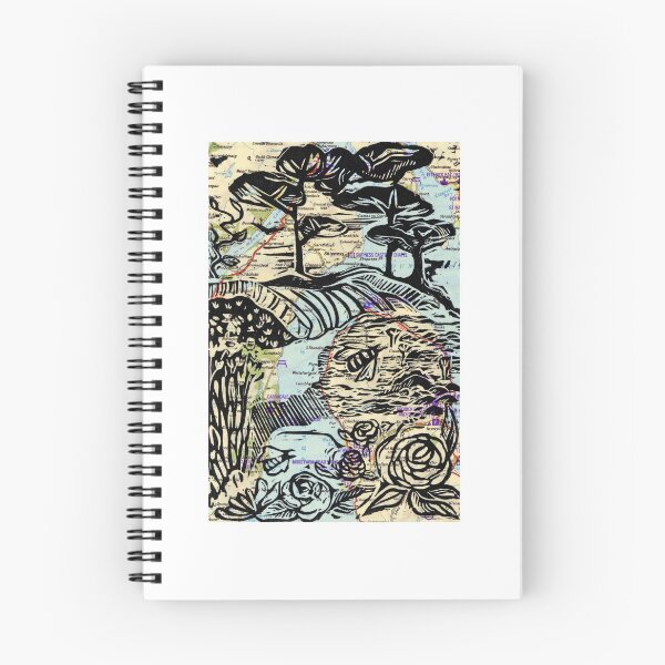 Item preview, West coast of Scotland vintage map lino print designed and sold by sonabeam.