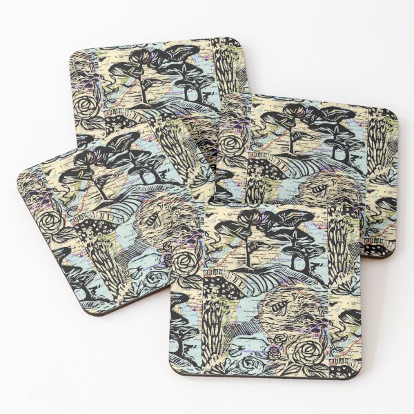 Item preview, West coast of Scotland vintage map lino print designed and sold by sonabeam.