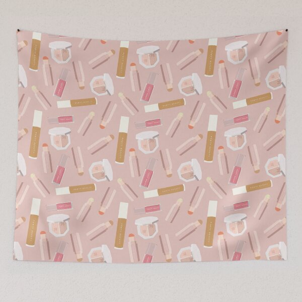 Item preview, Fenty Beauty Products Illustration - repeat pattern on pink designed and sold by Zaramcintosh.