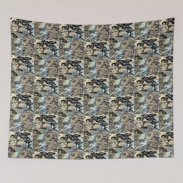 Item preview, West coast of Scotland vintage map lino print designed and sold by sonabeam.