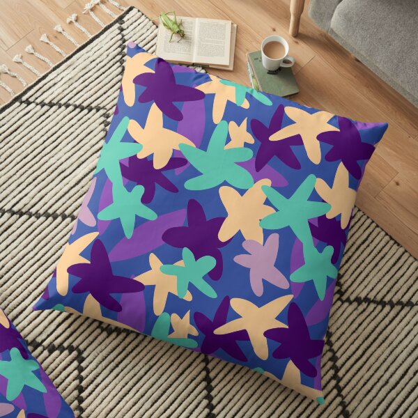Flower Petal Pattern Party, Abstract Summer Shapes Floor Pillow