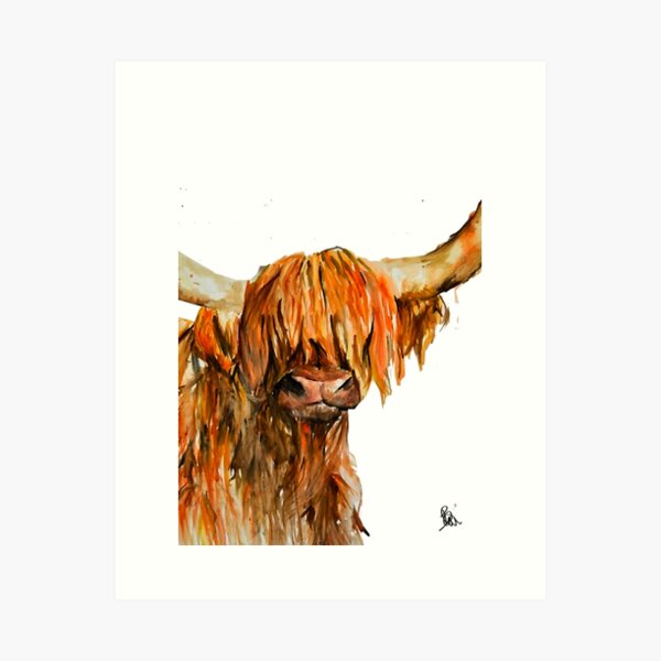 Vista previa del artículo con la obra «Highland Cow One», diseñado y vendido por Beth Gillespie.