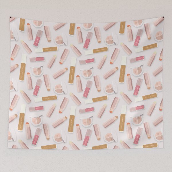 Item preview, Fenty Beauty Products Illustration - repeat pattern on warm grey designed and sold by Zaramcintosh.