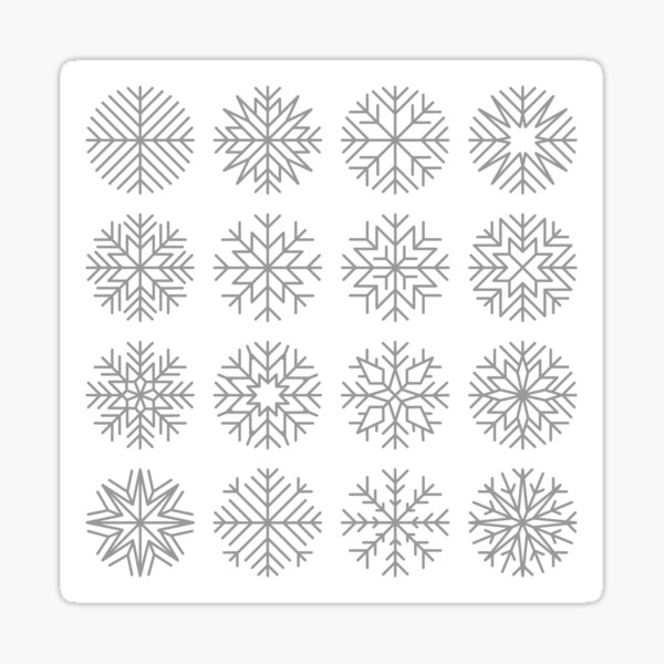 minimalist snow flakes Sticker