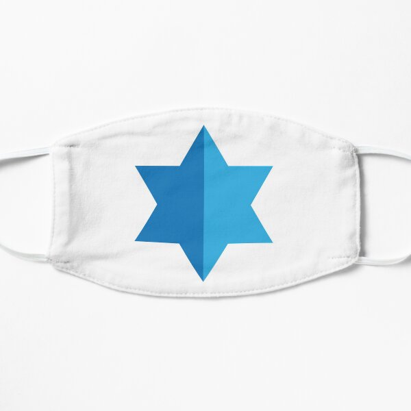 Blue Geometric shapes Triangle star of david Flat Mask