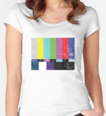 TV test Lines (Half t-shirt 02) Women's Fitted Scoop T-Shirt