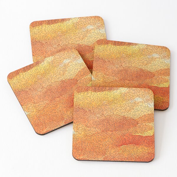 Item preview, The Surface of Mars - Haring Style Abstract Line Pattern Over Watercolor designed and sold by gimmesometees.