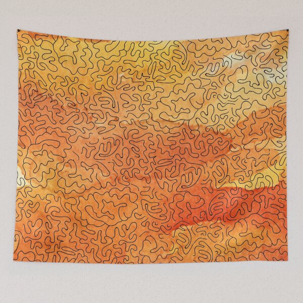 Item preview, The Surface of Mars - Haring Style Abstract Line Pattern Over Watercolor designed and sold by gimmesometees.