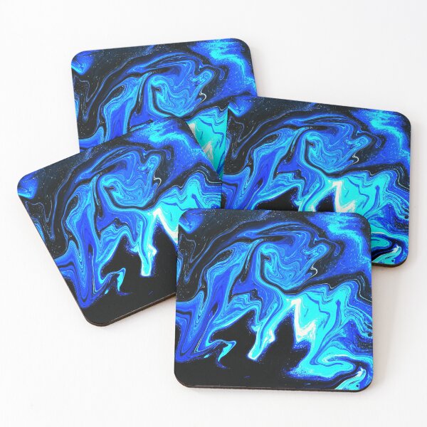 Item preview, Abstract Pattern Holographic Distorted Liquid Oil Blue and Black designed and sold by InvestingRoad.