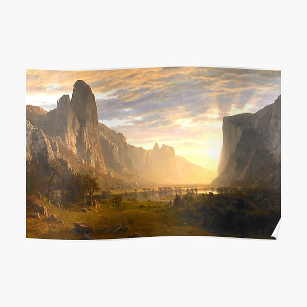 Albert Bierstadt Looking up Yosemite Valley Art Landscape Print Poster 24x36 
