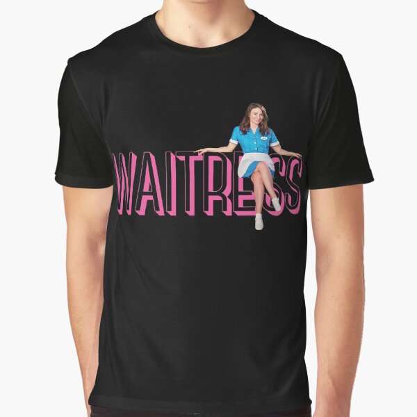 Sara Bareilles sitting on Waitress the Musical logo - Broadway, West End Graphic T-Shirt