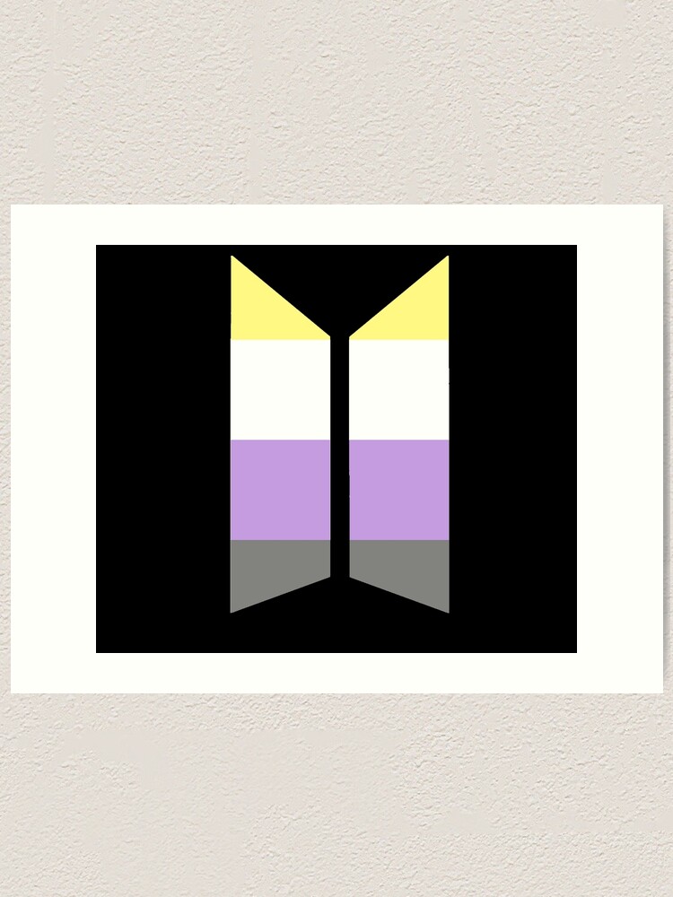 Bts Logo With Nonbinary Pride Flag Pastel Lgbt Kpop Art Print By Flowerblossoms Redbubble