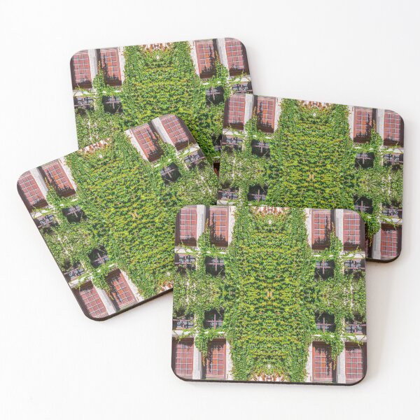 Item preview, Creeper ivy plant on old stone medieval wall with window surreal kaleidoscope pattern designed and sold by Grégory DUBUS.