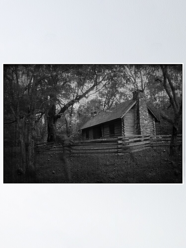 Haunted Cabin Creepy Dark Poster By Emheatherly Redbubble