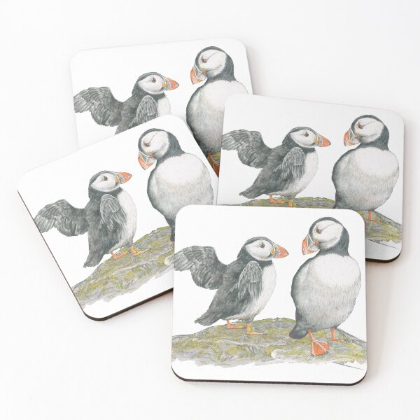 Puffins by Mary Fleeson Coasters (Set of 4)