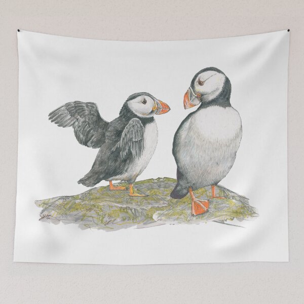 Item preview, Puffins by Mary Fleeson designed and sold by Lindisfarne Scriptorium.