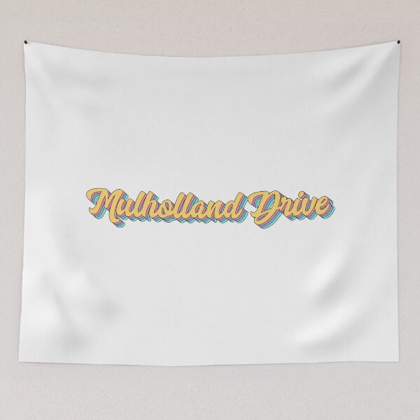 Item preview, Mulholland Drive California Retro Yellow Script designed and sold by modeoftravel.