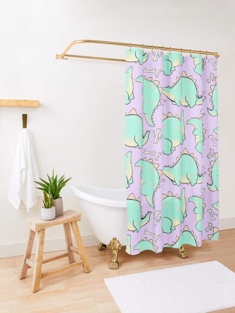 Alternate view of Blep-o-saurus Shower Curtain