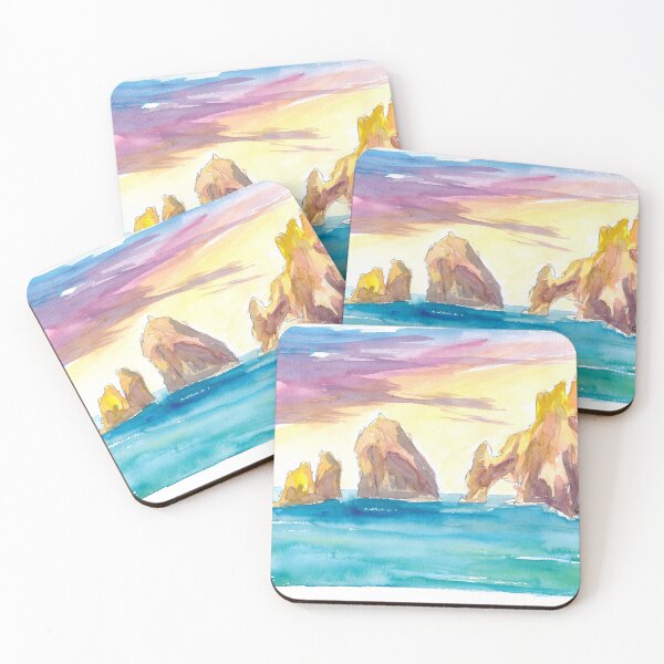 Item preview, Cabo San Lucas Romantic Sunset with Rocks designed and sold by artshop77.