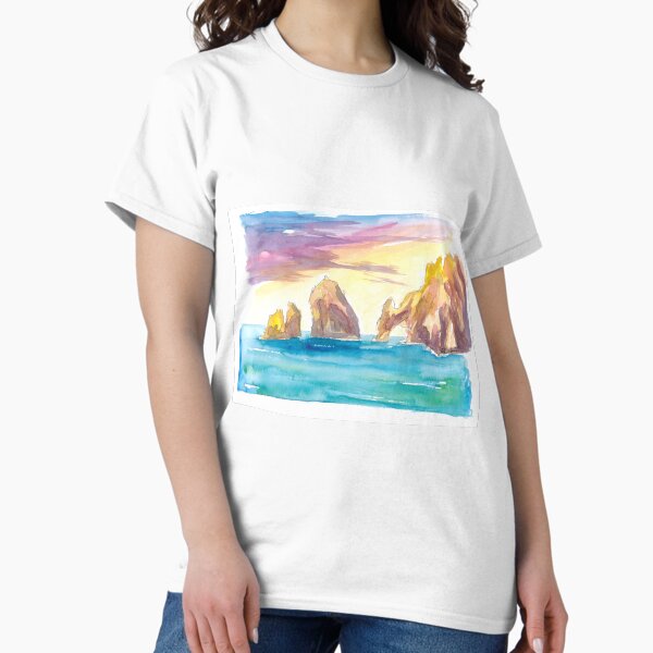 Cabo San Lucas Romantic Sunset with Rocks Classic T-Shirt