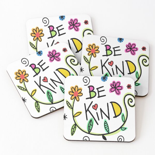 Item preview, Be Kind colourful flowers designed and sold by Red Canvas.